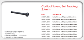 Cortical Screw, Self-tapping 2.4mm