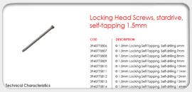 Locking Head Screws, stardrive, self-tapping 1.5mm 