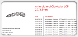 Anterolateral Clavicular LCP 2.7/3.5mm