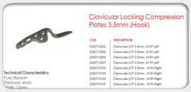 Clavicular Locking Compression Plates 3.5mm (Hook) 