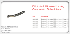 Distal Medial Humeral Locking Compression Plates 3.5mm 
