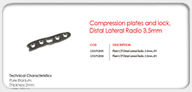 Compression Plates and Lock, Distal Lateral Radio 3.5mm