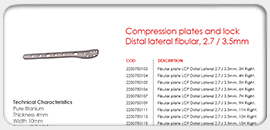 Compression Plates and Lock Distal Lateral Fibular 2.7/3.5mm 