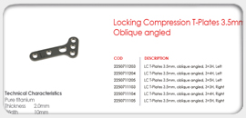 Locking Compression T-Plates 3.5mm Oblique Angled 