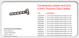 Compression Plates and Lock 4.5mm Proximal Tibia Medial