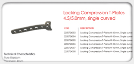 Locking Compression T-Plates 4.5/5.0mm, single curved