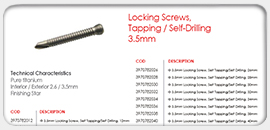 Locking Scrws, Tappong/Self-Drilling 3.5mm 