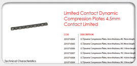 Dynamic Compression Plates Narrow 4.5mm. Contact Limit