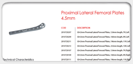 Proximal Lateral Femoral Plates 4.5mm
