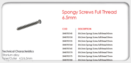 Spongy Screws Full Thread 6.5mm 