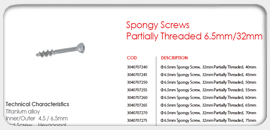 Spongy Screws Partially Thread 6.5/32mm 