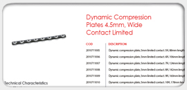 Wide Dynamic Compression Plates 4.5mm. Contact Limit