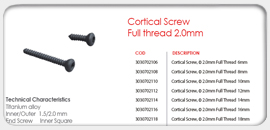 Cortical Screw Full thread 2.0mm