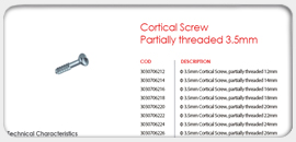 Cortical Screw Partially Threaded 3.5mm 
