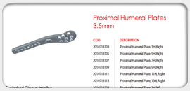 Proximal Humeral Plates 3.5mm