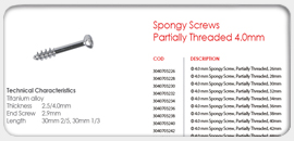 Spongy Screws Partially Threaded 4.0mm 