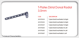 T-plates Distal Dorsal Radial 3.5mm