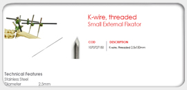 K-wire, threaded (Small)