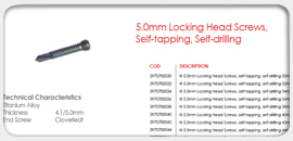 5.0mm Locking Head Screws, Self-tapping 