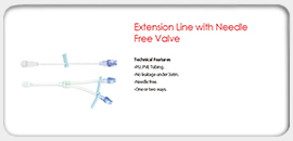 Extension Line with Needle Free Valve