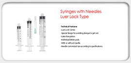 Syringe with Needles Luer Lock Type