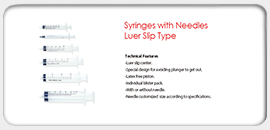 Syringe with Needles Luer Slip Type