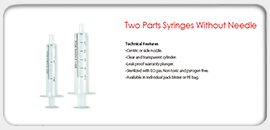 2-Parts Syringes without Needle 