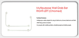 Multipurpose Wall Grab Bar Right -Left (Chromed)