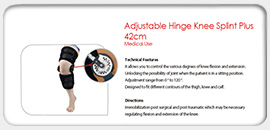 Adjustable Hinge Knee Splint Plus 42cm