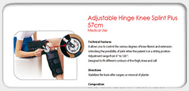 Adjustable Hinge Knee Splint Plus 57cm