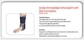 Ankle Immobilizer Ultra Splint with Gel Compress