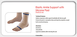 Elastic Ankle Support with Silicone Pad