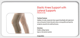 Elastic Knee Support with Lateral Supports