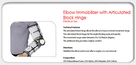 Elbow Immobilizer with Articulated Block Hinge