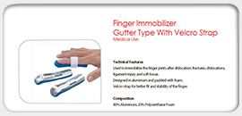 Finger Immobilizer Gutter Type with Velcro Strap