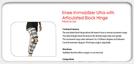 Knee Immobilizer Ultra with Articulated Block Hinge 