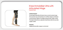 Knee Immobilizer Ultra with Articulated Hinge