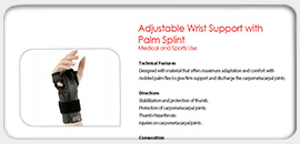 Adjustable Wrist Support with Palm Splint