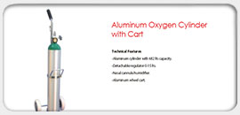 Aluminium Oxygen Cylinder with Cart