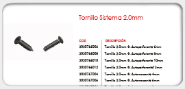 Tornillos Sistema 2.0mm