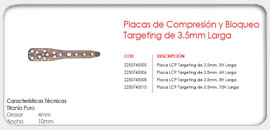 Placas de Compresión y Bloqueo Targeting 3.5mm Larga
