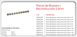 Placas de Bloqueo y Reconstrucción 3.5mm