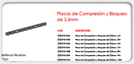 Placas de Compresión y Bloqueo de 3.5mm