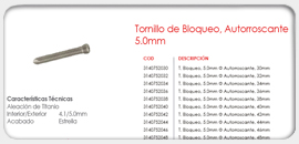 Tornillo de Bloqueo, Autorroscante 5.0mm