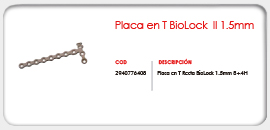 Placa en T BioLock II 1.5mm