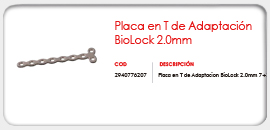 Placa en T de Adaptación BioLock 2.0mm