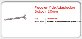 Placa en Y de Adaptación BioLock 2.0mm