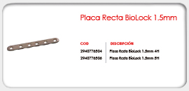 Placa Recta BioLock 1.5mm