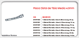 Placa Distal de Tibia Media 4.5mm