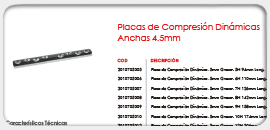 Placas de Compresión Dinámicas Anchas 4.5mm